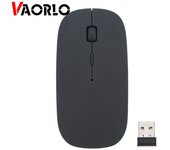 VAORLO 1600 DPI USB óptico inalámbrico ratón de ordenador 2,4G receptor ratones súper delgados para PC portátil negro