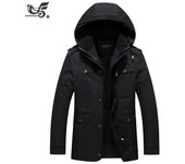 Hombres Invierno Grueso Cálido Parka Lana Con capucha Abrigo militar bolsillos Rompevientos Chaqueta talla masculina M ~ 6XL M gris