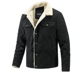 Chaqueta de Hombre Chaqueta de Felpa de Pana de Invierno para Hombre Abrigo Informal de Moda Ropa de Hombre de Moda L marrón