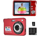 Cámara digital 4K Videocámara Videocámara 48MP Pantalla TFT de 2,8 pulgadas Enfoque automático Zoom digital 16X No TF Card rojo
