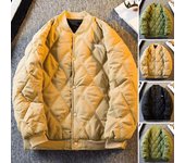 Chaqueta bomber acolchada de béisbol universitaria para hombre, abrigo acolchado cálido de invierno, ropa informal holgada para uso diario en la calle. M negro