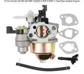 Carburador compatible con Honda GX160 GX168F GX200 5,5 HP 6,5 HP + junta de tubo de combustible, accesorios para motor de coche