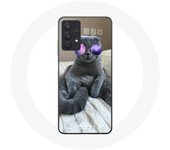 Coque Maniacase pour Samsung Galaxy A32 4G Chat avec Lunettes de vue violettes