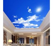 Mural de pared de techo con nubes blancas y cielo azul, papel pintado con foto 3D personalizado para decoración de techo de sala de estar 200 cm(W) x 140 cm(H)
