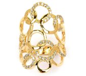 Anillo Chapado en Oro 'Sissi' dorado blanco - 30 mm 56 oro