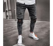 Pantalones vaqueros ajustados a la moda para hombre, con diseño de copos de nieve, informales, ajustados, con cremallera, tallas XS a 3XL 2XL