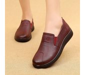 Zapatos de piel auténtica para mujer, zapatos casuales marrones para primavera y otoño, zapatos negros para mujer, mocasines clásicos y cómodos para el tiempo libre 40 negro