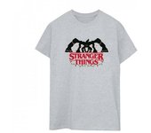 Camiseta de algodón estilo boyfriend con luces navideñas de Demogorgon de Stranger Things para mujer de Netflix L blanco