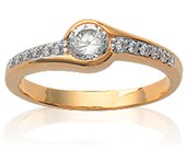 Anillo Chapado en Oro 'Scarlett' Oro Blanco - 6 mm 52 oro