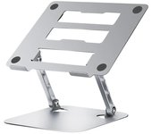 D032 Soporte de metal plegable para computadora portátil y tableta Soporte ajustable para disipación de calor para computadora portátil - Plateado