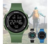 Reloj electrónico de esfera grande, informal, LED, digital, de alta calidad, para parejas, para deportes al aire libre. negro