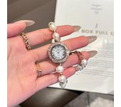 Nuevo reloj de perlas con temperamento, pulsera de moda para mujer, reloj de cuarzo compacto e informal para mujer