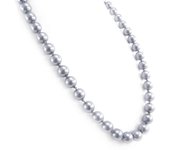Les Trésors De Lily [J8463] - Collar 'Perla' gris (12 mm) gris