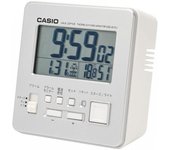 Casio Radio despertador digital plateado pequeño con función de repetición y luz DQD-805J-8JF