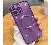 Funda de teléfono con carga inalámbrica magnética con revestimiento de lujo para iPhone 15 Pro Max 13 14 12 11 Pro Max XS Mini X XR 8 Plus Funda transparente de silicona suave a prueba de golpes For iPhone 13