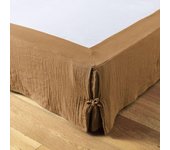Cache-sommier  Gaïa  toutes dimensions  Gaze de Coton  - Gaïa Camel - 90 x 190 cm