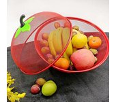 Cesta de frutas, lavabo para lavar verduras, malla fina de Metal resistente, mango portátil, mesa multifuncional, cubierta para alimentos, tienda de campaña, suministros de cocina rojo