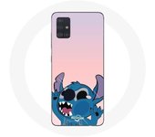 Coque pour Samsung Galaxy A71 Stitch le Nez en l'air fond rose