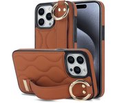 Funda de teléfono con correa de muñeca y anillo de cuero sintético para iPhone 15, 14 Plus, 13, 12 Mini, 11 Pro Max, X, XS, XR, 7, 8 Plus, funda a prueba de golpes iPhone 14 Pro Max negro