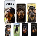 Funda de teléfono con diseño de perro rottweiler para Google Pixel 8, 7, 6 Pro, 6A, 5G, color negro, suave, a prueba de golpes, carcasa trasera de silicona TPU. Pixel 7 Pro