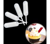 50 piezas de inyector de mermelada, transparente, para alimentos, con forma decorativa, para tartas, herramienta de cocina Long