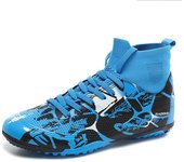 Botas de fútbol para hombre y mujer, calcetines altos con clavos cortos, zapatillas de fútbol para niños al aire libre, 32-46 32 oro