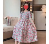 Vestido de princesa con flores de verano de moda 2024 para niñas 130 cm