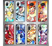 Funda de cristal para Xiaomi Poco X3 NFC 11 Lite 11T F3 M3 para Redmi Note 11 10 9 8 Pro 10S 9S 9A 9C Funda de teléfono Dibujos animados Anime Pokemon Xiaomi Poco F3
