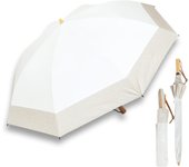 Paraguas plegable, largo, para días soleados y lluviosos, con luz ultravioleta, color blanco jaspeado, bidireccional, protección contra días de lluvia, 99,9 % de durabilidad.