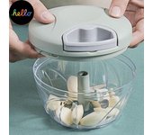 Picadora de ajo de 500/900ML, cortadora de verduras giratoria Manual, rebanadora, trituradora de ajo y fruta, utensilio de cocina, licuadoras, picadora de carne 500ml color rosa