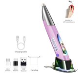 Ratón óptico de pluma de 2,4 GHz, manos izquierdas y derechas, recargable, inalámbrico, de bolsillo, inalámbrico púrpura