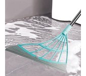 Escoba mágica para limpieza de vidrio de baño, fregona de limpieza de una pieza, escoba pequeña para el hogar, escoba telescópica de empalme 1SET verde