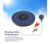Aireador de estanque Solar, bomba de oxígeno con manguera de aire y piedra de burbujas, aireador de estanque de agua flotante, pecera negro