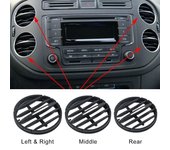 Rejilla de ventilación del aire acondicionado de circulación de aire Tiguan Rejilla de la válvula de escape Cubierta de ventilación de ventilación de aire 1 pcs Middle