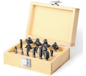 15 piezas de fresa para carpintería, cortadora de vástago de 8 mm, cortadora de filetes, cortadora de chaflán, ranuradora negro
