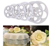 Elegante molde para pasteles, forma de pétalos redondeados de plástico que ahorra tiempo