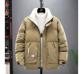 Parkas de invierno para hombre, chaqueta acolchada gruesa, abrigo informal a la moda, parkas a cuadros con carga, talla grande 9XL negro