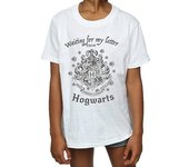 Harry Potter Girls Waiting For My Letter Hogwarts Crest Cotton T-Shirt 12-13 blanco