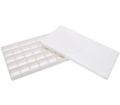Caja de pintura plástica de 36 cuadrículas, paleta de pigmentos para dibujo de acuarela, suministros de arte con tapa
