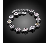 S925 plata esterlina elegante pulseras con dijes cadena hermosa gota de piedra de cristal joyería de moda para mujeres boda señora Linda 20cm
