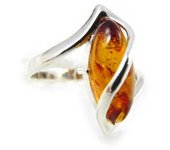 Anillo de plata 'Inspiración' de ámbar 52