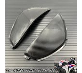 Panel de cubierta de moldura lateral del tanque de combustible de gasolina con pintura de fibra de carbono para HONDA CBR1000RR CBR 1000 RR 2008-2011 negro