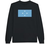 Camiseta de manga larga - PIXELFORMA - Drapeau des États fédérés de Micronésie - Noir - Coupe Regular - Adulte