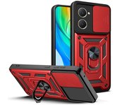 Funda protectora de cámara para VIVO Y03 Y100 Y02 Y17S Y27 Y36 Y35 Y16 Y22 Y21 Y55 Y33S Y33 Y31 Y51 Y20 Y12 Armor Hybrid Ring Back Cover For VIVO Y51 negro
