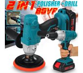 Taladro eléctrico 2 en 1 88VF, 800W, pulidor inalámbrico de abrillantado para coche, torsión de 58 NM con luz LED para batería Makita de 18V Only machine