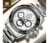 OLEVS 6654 con caja de regalo reloj con tapa reloj cuadrado multifuncional de moda de negocios luminoso para hombres