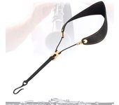 Correa para el cuello de saxofón de longitud ajustable, suave, de cuero sintético, transpirable, acolchada, mejorada para saxofón alto y tenor