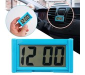 Reloj digital mini para salpicadero de coche, autoadhesivo, con pantalla LCD, hora y día. blanco