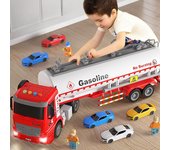 Juguete cisterna grande para niños, vehículo de ingeniería de inercia de simulación para niños, educación temprana para bebés, historia con sonido y luz, coche de transporte