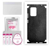 apgo Protective Skin Sticker for the back+sides compatible with Xiaomi Poco X4 GT, Full Wrap Film, Foil, Vinyl - Pattern Black Leather